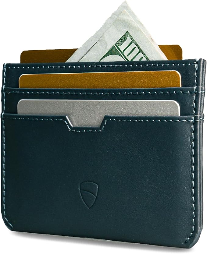 Vaultskin MOORGATE Slim Card Holder – Minimalist Leather Wallet with RFID Blocking, Front Pocket Credit Card Case for Men & Women