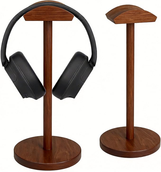 Universal Headphone Hanger Holder Organizer Keeper Racks Storage for Desk Gaming Headset Stand Premium Functional Craftmanship Headset Stand Accessories Walnut
