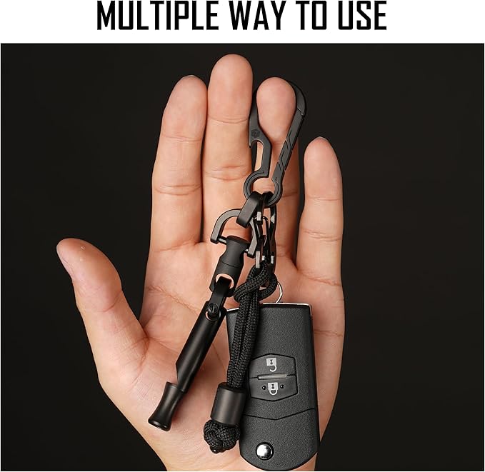 KeyUnity KM01 Titanium EDC Keychain Clip with Bottle Opener, Quick Release Carabiner Key Ring Holder for Men