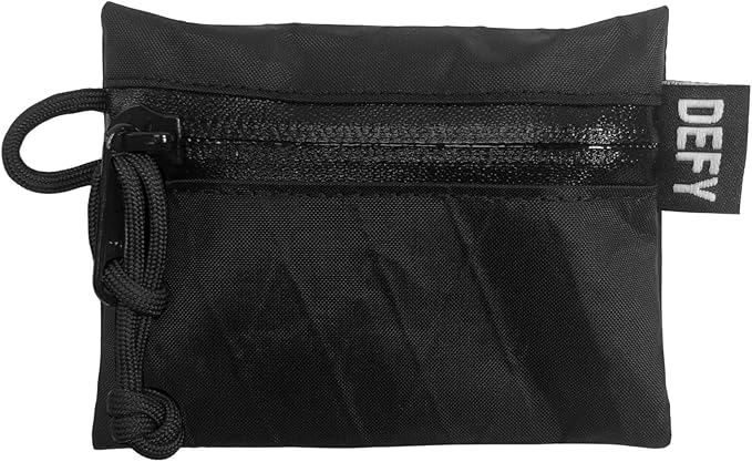 DEFY Project X-Pac Travel Pouch | Lightweight Nylon Organizer Pouch For Accessories | Premium Tech Wallet | Water Repellent Travel Organizer (Small, Black)