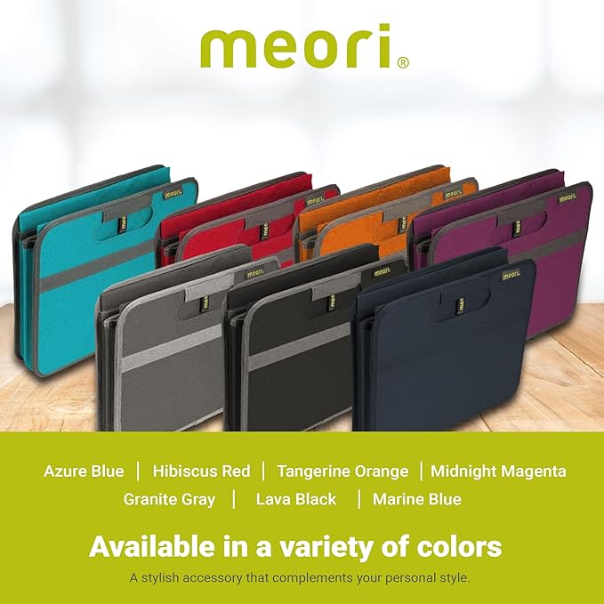 meori Large Trunk Organizer for Groceries Collapsible Granite Grey Storage Car SUV 2 Compartments