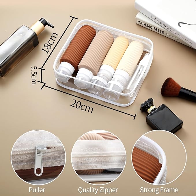 Mrsdry 16 Pack Travel Bottles for Toiletries, 6oz Silicone, Leak Proof, Reusable, Oval, Perfect for Travel, Vacation, Plane Trip, Camp