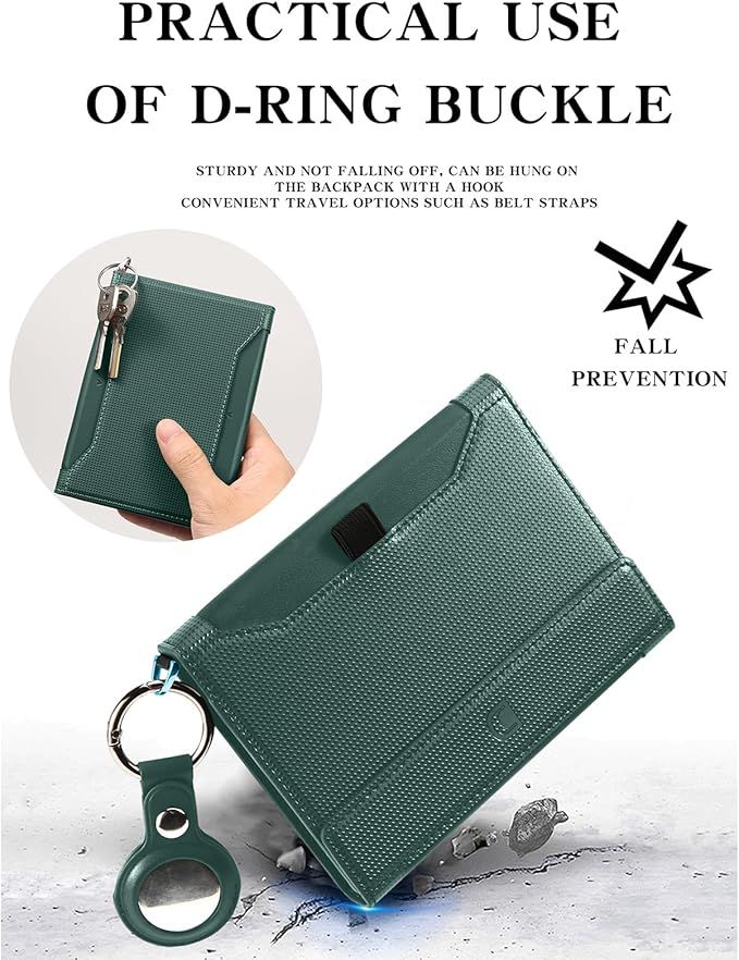 Passport Holder for Travel Essentials, RFID Blocking PU Leather Passport Wallet Cover Card holder Case Passport Book Holders for Women and Men, Dark Green