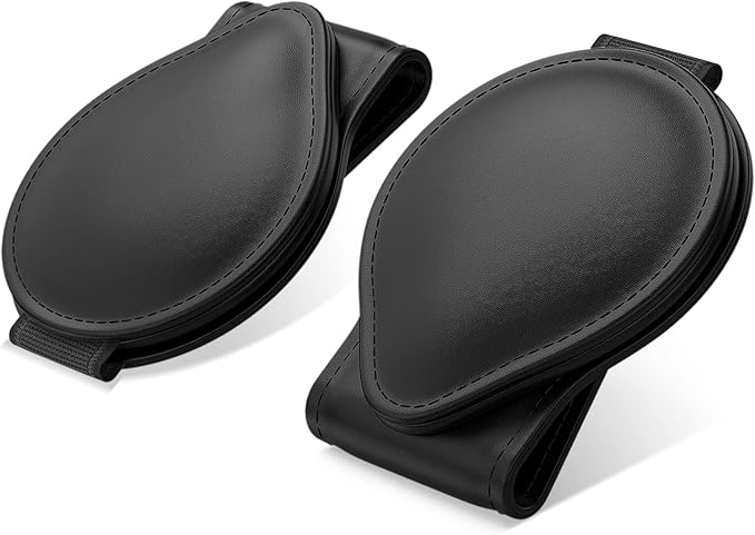 MoKo Sunglass Holder for Car, Leather Magnetic Sunglasses Holder for Car Sun Visor,Ticket Card Clip Sunglasses Mount Accessories for All Car Models, 2 Pack Black