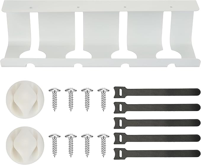 Desktop Metal Cable Management Tray 40x10x11cm - Multipurpose, Movable, No-Assembly Organizer - Modern Minimalist for Office Desks
