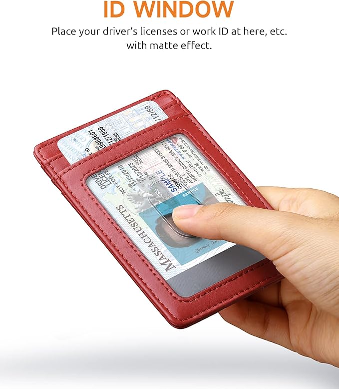 Buffway Mens Slim Wallet, Minimalist Thin Front Pocket Leather Credit Card Holder with RFID Blocking for Work Travel | Minimalist, Thin, Front Pocket, Credit Card Holder, RFID Blocking, for Work Travel