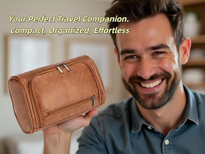 Personalized Small Toiletry Bag for Men,Minimalist Travel Toiletry Organizer Dopp Kit Water-resistant Shaving Bag for Travel Essentials,Travel Gifts For Men Unique