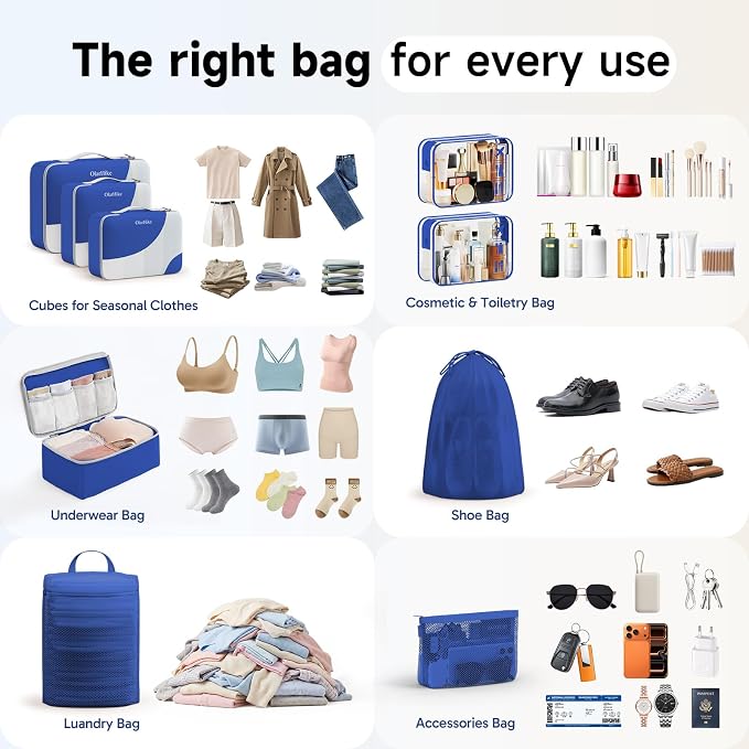 9 Set Packing Cubes for Travel, Gifts for Women Mom,Anti-Tearing Suitcase Organizer,OlarHike Vacation Essentials & Accessories for Cruise Ship