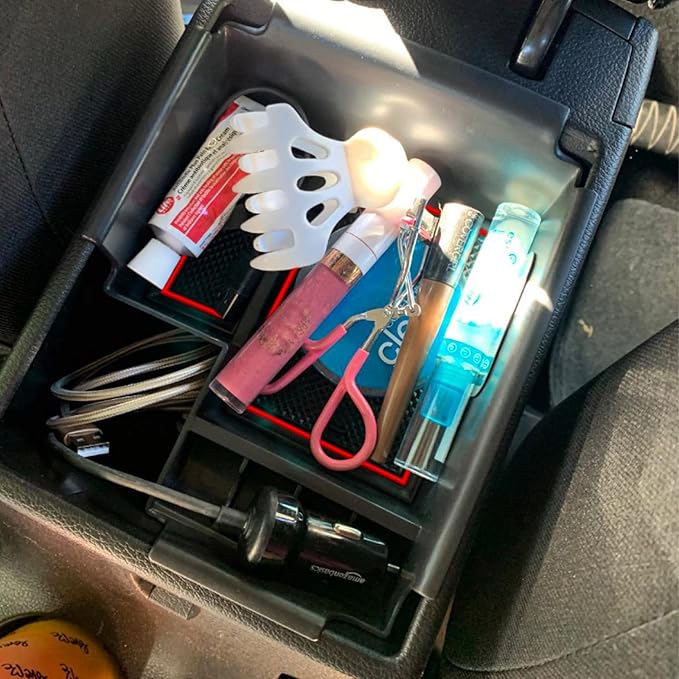TACORBO Center Console Organizer Compatible with 2019-2024 Kia Forte LX/LXs/GT-Line/GT Insert Tray ABS Armrest Secondary Storage Box, Red