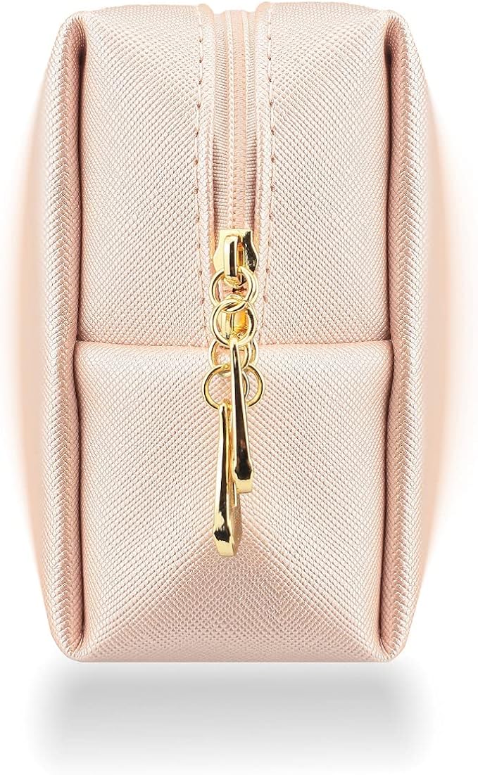 Small Makeup Bag Portable Cosmetic Bag for Women Makeup Pouch Waterproof Toiletry Bag for Travel (Light Pink, Normal)