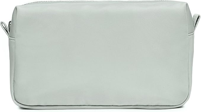 Organizer Bag Lightweight Cosmetic Bag with Ring Clasp Perfect Travel Makeup Bag for Women nylon Stand Up Design (Grey/Nylon)