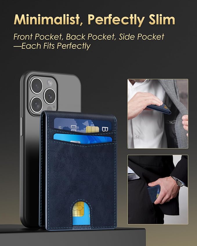 QLD Wallet for Men - RFID Blocking [Functional & Practical] Bifold Slim Minimalist Credit Card Holder Pop Up Metal Case with Cash Slot, Front Pocket with ID Window, Gift Boxed