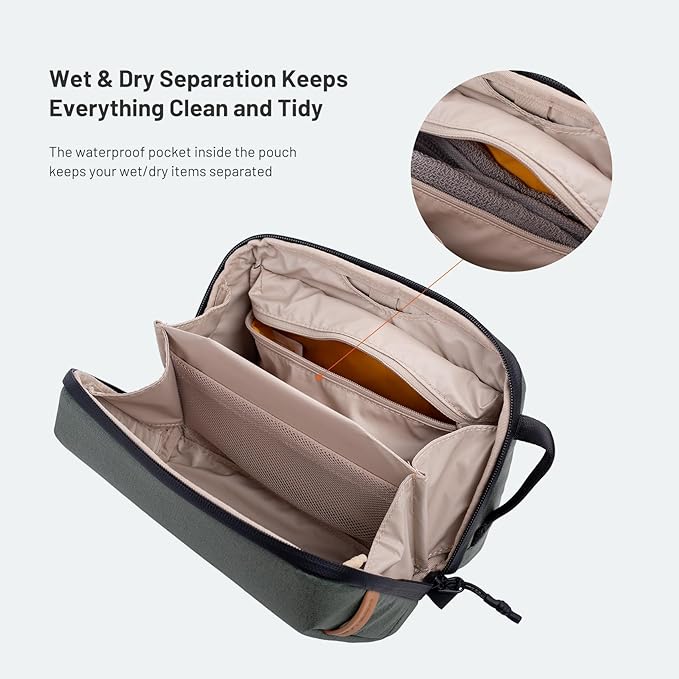 PGYTECH Travel Toiletry Bag for Men & Women, Hanging Compact Pouch, Waterproof Dopp Kit for Traveling, Shaving Bag Makeup Bag Organizer for Toiletries