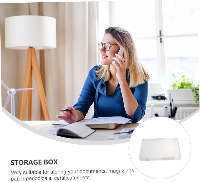Wear-resistant Plastic Document Box Desktop Storage Organizer for Office Study Living Lightweight File Container with Sturdy Compact Structure Material Document Storage Box