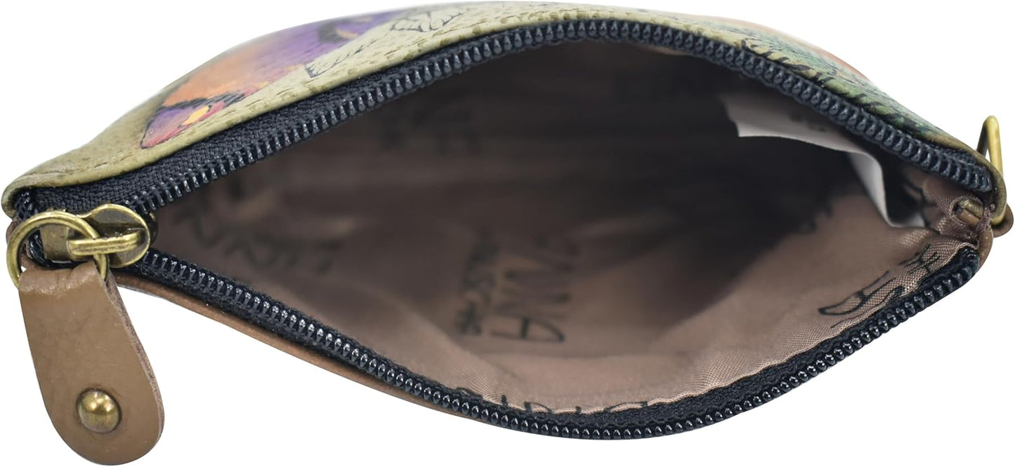 Anna by Anuschka Women's Hand Painted Leather Coin Pouch Purse