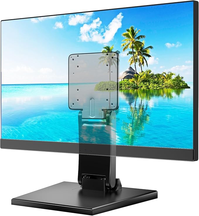 Jakeko Lay Flat Low Profile Monitor Stand - for 14-24" Screens Ergonomic Adjustable Desktop Mount with 100x100mm Compatibility - Steel