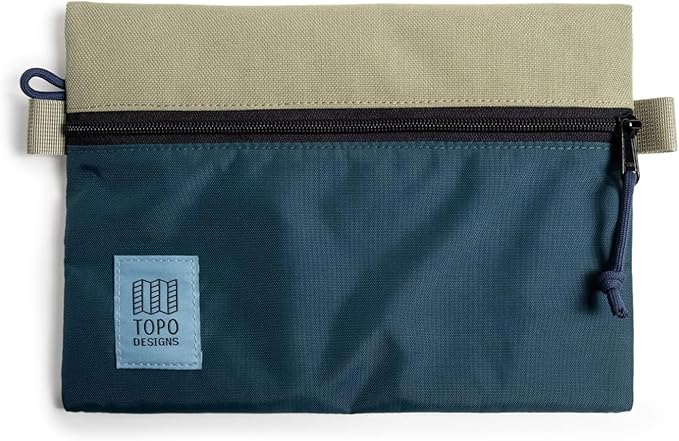 Topo Designs Accessory Bags, Travel Organizer Accessories for Smaller Items, Durable Storage Pouch, 3 Sizes, Fully Lined Pack Cloth (Medium, Oil Green/Dark Pine)