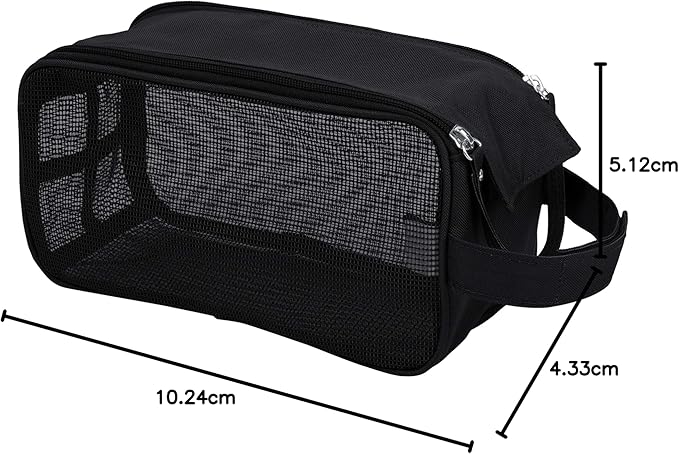 Simplify Hanging Mesh Toiletry Bag | Travel Organizer | Perfect for Dorm | Gym | Back to School | Shampoo | Shower Accessories | Black