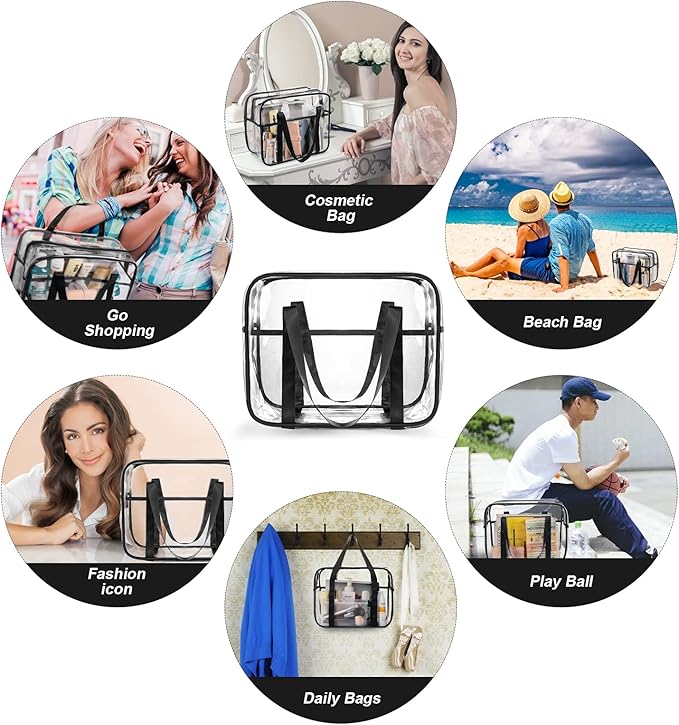 ONEGenug Clear Toiletry Bag Thick Transparent Cosmetic Bag Waterproof Makeup Artist Large Bag Diaper Case Luggage Organizer Storage Easy Clean Large