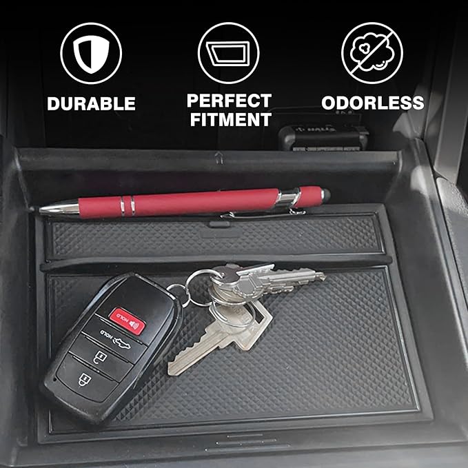 Muslogy Center Console Organizer Compatible with Toyota Tundra 2022-2025 2026 Accessories Middle Insert Box & Lower Center Console Storage Gear Shift Storage Box 2PCS Set(Console Organizer+Lower Tray)