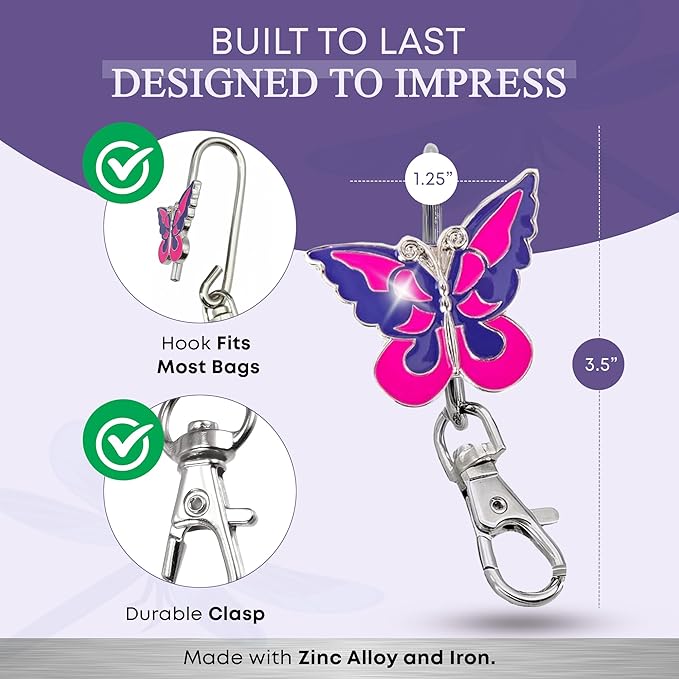 Women’s Bag Charm Key Finder, Car Keychain Hook, Cute Purse Organizer & Tote Bag Accessories, Gifts for Mom - Original
