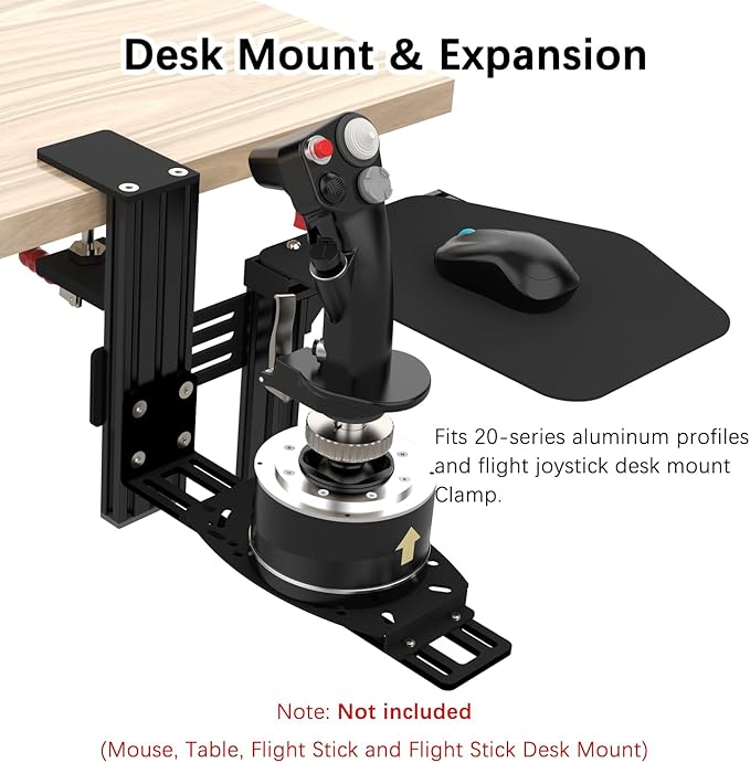 EG STARTS 1x Metal Extend Mouse Pad Holder Platform, Adjustable Horizontally & Height for Desk & Chair Extend Metal Computer Mouse Desk Mount Pads, Flight Joystick Mount Extension Attachment