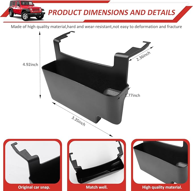 Center Console Hanging Organizer Tray Fit for 2018-2025 Jeep Wrangler JL JLU 4XE/Gladiator JT Center Console Armrest Box for Wrangler&Gladiator Accessories(Hanging Organizer)