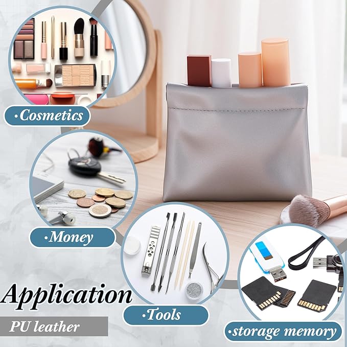 6 Pack PU Leather Small Coin Purse Mini Change Purse Coin Pouch Cash Wallet for Men Women Credit Card Lipstick(Classic Color)
