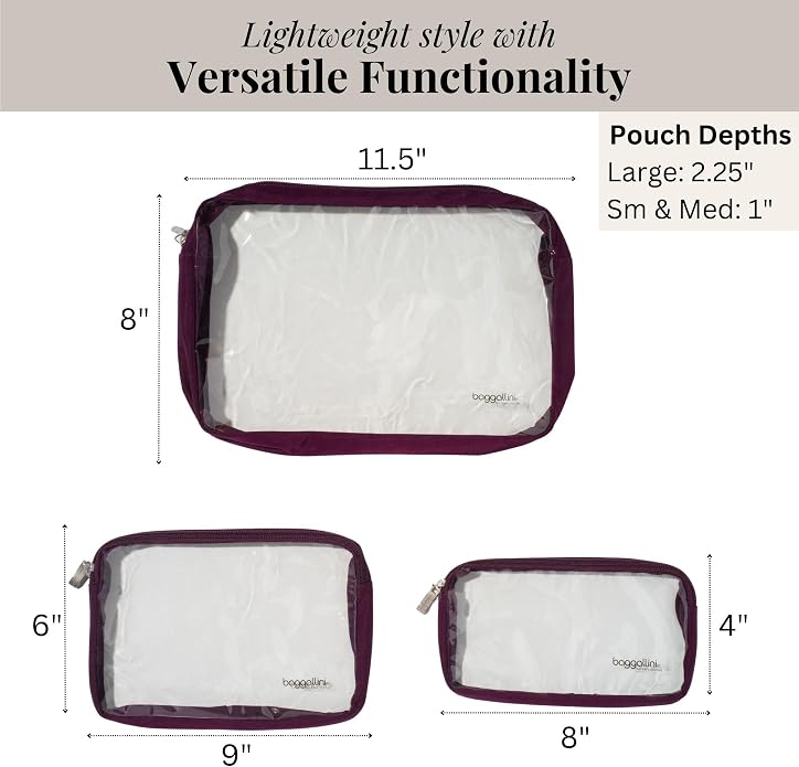 Baggallini Clear Travel Pouches