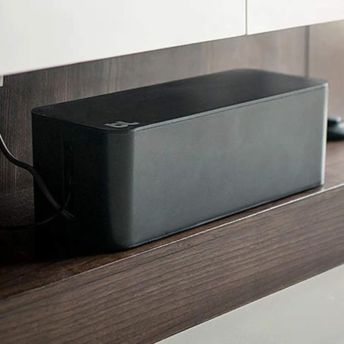 Bluelounge CableBox Cable and Cord Management System - Set of 1 Large and 1 Mini Box - Black