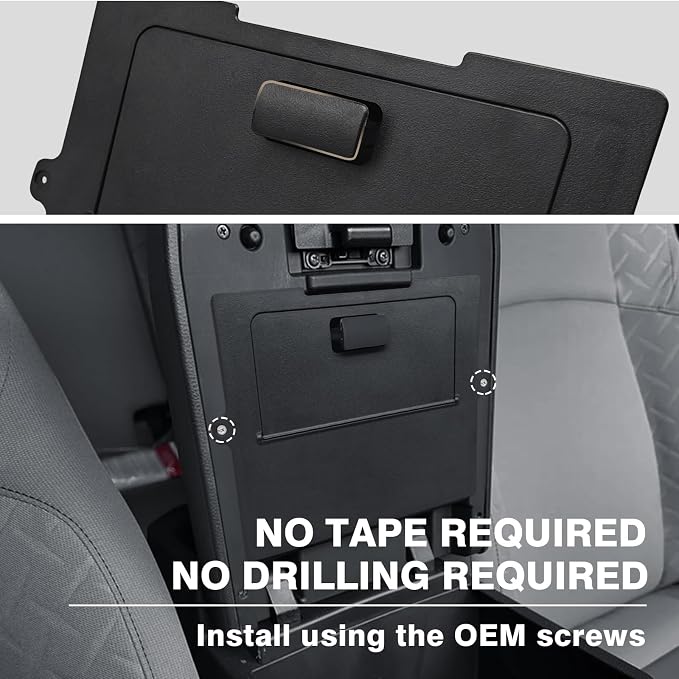 Muslogy Center Console Hidden Organizer Compatible with 2024 2025 2026 Toyota Tacoma Accessories Magnet Armrest Hidden Storage Box Middle Console Insert Secret Organizer Compartment ABS Material