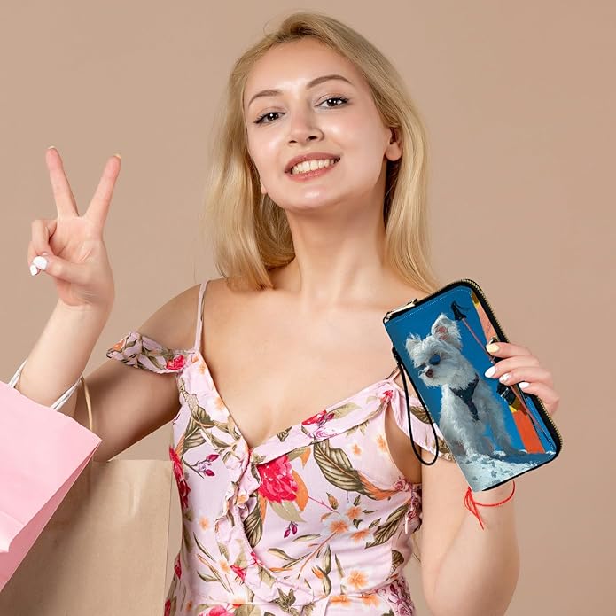 Wristlet Wallet for Women, RFID Blocking Phone Wallet, Large Capacity Zip Around Clutch, Fits iPhone 15 Pro Max, Travel Organizer Purse