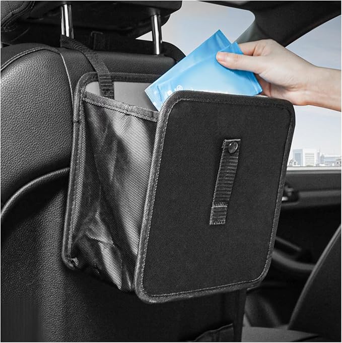 Foldable Car Trash Can, Waterproof Large Capacity Automotive Hanging Trash Bin, Leakproof Auto Garbage Bag Storage Container for All Vehicles, Interior Car Accessories (Small)