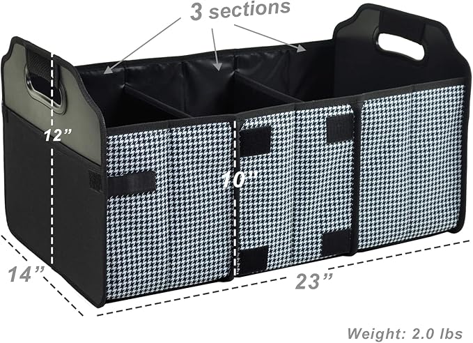 Picnic at Ascot 3 Section Folding Trunk Organizer- Designed & Quality Approved in the USA