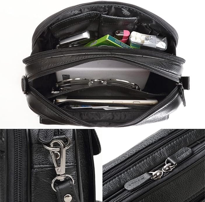 KPYWZER Leather Clutch Purse Wallet Men Wrist Bag