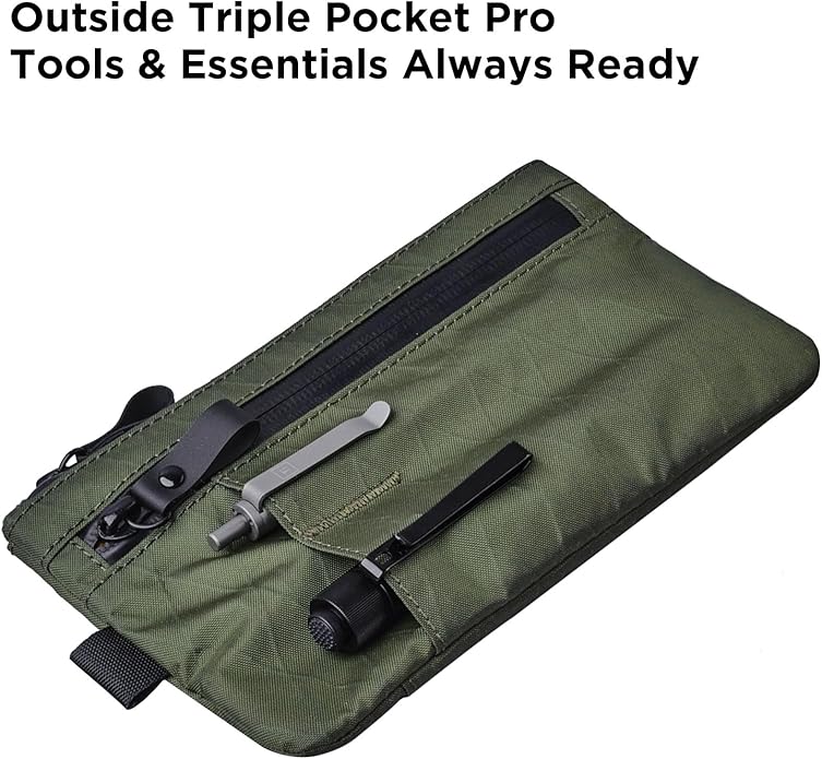 ALPAKA Zip Clutch, Zipper Wallet and EDC Carrier - RFID Blocking Material Passport Wallet- 3 External Slots for EDC Gear