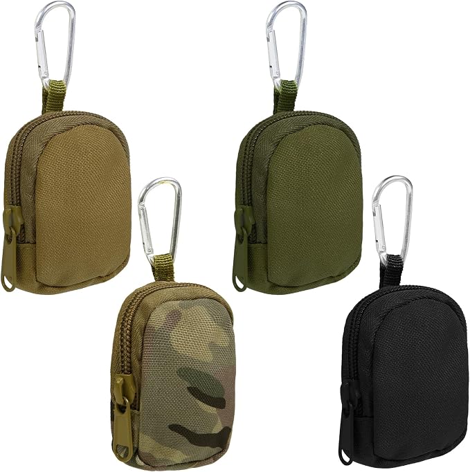 AIBFRID 4Pcs Mini Backpack Keychain,Cute Cosmetic Bag for Women, Makeup Bag Key Pocket Lipstick Bag Card Holder Data Cable Organizer Zipper Pouch (tactical keychain pouch)