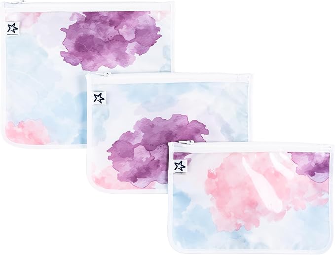 Tiny Twinkle Diaper Bag Organizing Pouches|3 Pack Mess-Proof Clear Front Travel Organizer Bags&TSA Approved Toiletry Bag Set for Baby and Mom Essentials