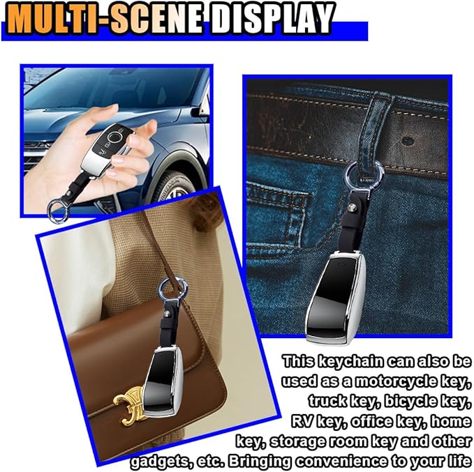 GLSOWEE Carabiner Key Ring Clip, Car Fob Key Keychain Holder Car Keychain Clip for Men Women, Key Ring Belt Holder (Black)