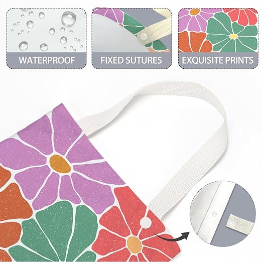 Retro Flower Car Trash Can, Car Trash Bag Hanging, Waterproof Cars Back Seat Hanging Organizer and Storage Trash Bags for Vehicle Travelling Camping