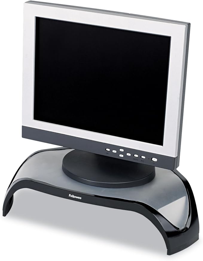 Fellowes 8020101 Corner Monitor Riser, Adjustbl,18-1/2-Inch x12-1/2-Inch x5-1/8-Inch, BK/GY