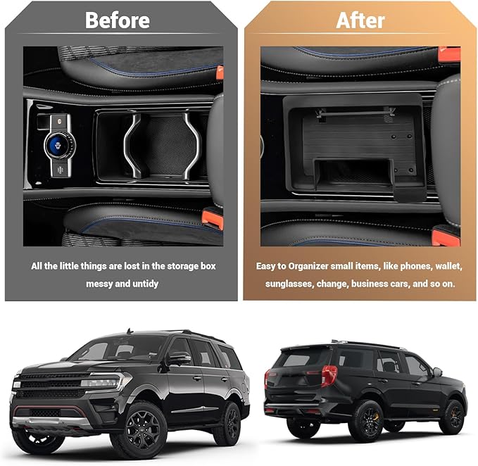 YEE PIN Console Organizer 2026 Tiguan Rline Black Center Console Organizer for 2025 2026 VW Center Console Tray Middle Console Storage Insert Tray Arm Rest Organizer for 2025 Tiguan Accessories