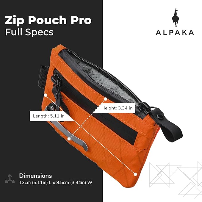 ALPAKA Zip Pouch Pro - Minimalist Zipper Wallet - with RFID Blocking ID Card Holder Wallet with Zipper for Men with Multi-tool Slot