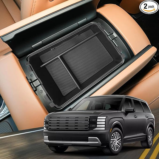 (2Pack) Palisade 2026 Tray 2026 Palisade Hybrid Calligraphy Center Console Organizer for 2026 Hyundai Palisade Calligraphy Accessories Middle Console Tray 2026 Palisade Arm Rest Organizer 7 Seater