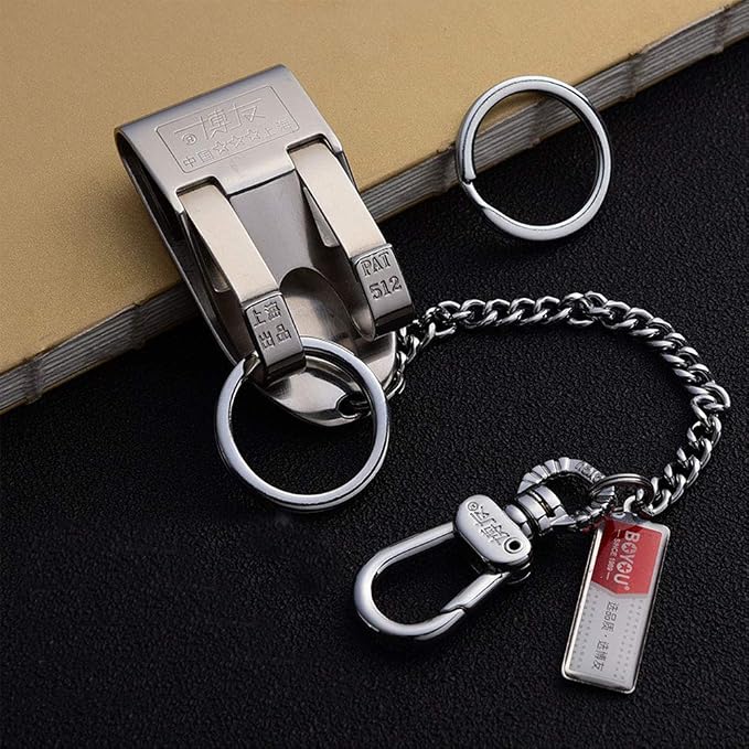 Linwnil Belt Keychain Loop Key Holder Belt Key Chain Clips with 2 Detachable Keyring