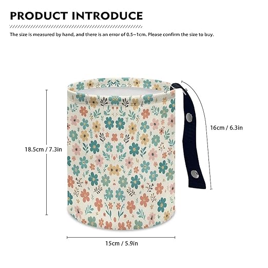 Flowers Car Rubbish Bin Holder Multipurpose Front Seat Back Seat Garbage Container Bag Kitchen Hanging Foldable Rubbish Bin Fashion Vehicle Organization Bin