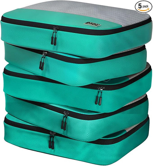 Large Packing Cubes for Travel - 5pc Packing Cubes for Suitcases - Lightweight Luggage Organizer Bags (Non-Compression)
