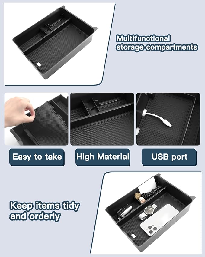 2026 Passport Center Console Organizer,for Honda 2026 Passport Accessories ABS Material Armrest Console Glove Tray Compatible with 2026 Honda Passport RTL/TrailSport/TrailSport Elite & 2026 Pilot