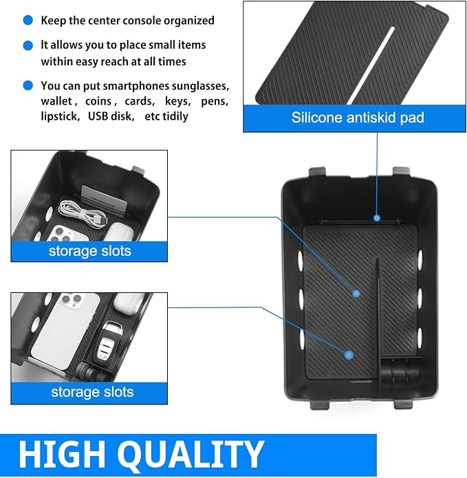 SHAOHAO for 2026 Hyundai Palisade Center Console Organizer Fit for 2026 Hyundai Palisade Accessories Console Tray, 2026 Palisade LX3 Buttom Middle Console Armrest Stoage Box (Only for 7-Seat)