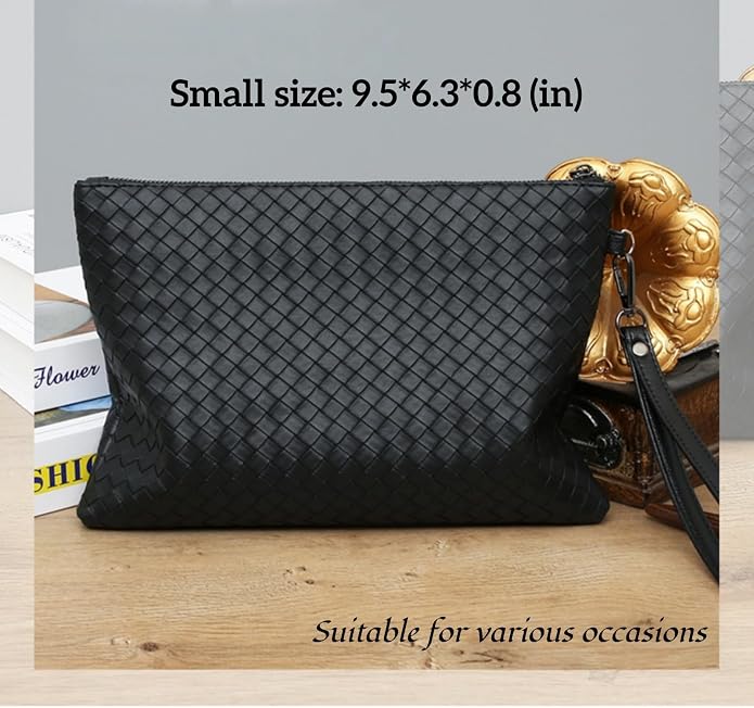 Mens Clutch Bag Man Purse Handbag 9.5-11 inches Large Hand Bag Big Clutch Wallet